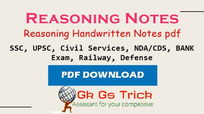 Reasoning Notes in Hindi PDF Download
